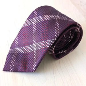 Oscar de la Renta Purple Plaid Tie